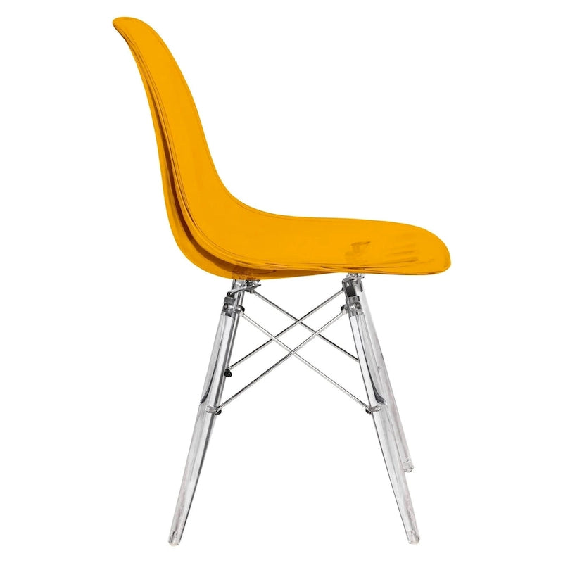 Chaise d'appoint de banquet Dover Acrylic Accent Chaise de salle à manger avec pieds Eiffel pour la maison, le bureau, le salon et la cuisine, intérieur/extérieur