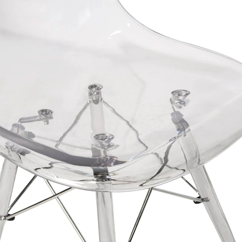 Chaise d'appoint de banquet Dover Acrylic Accent Chaise de salle à manger avec pieds Eiffel pour la maison, le bureau, le salon et la cuisine, intérieur/extérieur