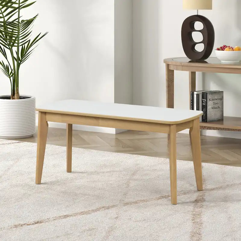 Ensemble de salle à manger rectangulaire 6 pièces avec 4 chaises de salle à manger rembourrées et un banc - Ensemble de table de salle à manger moderne et décontracté pour la cuisine