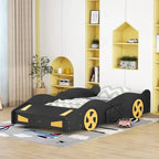 Lit voiture de course en pin avec roues et rangement