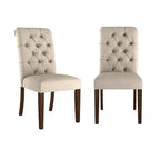 Lot de 2 chaises de salle à manger Parsons capitonnées à dossier roulé, style classique rembourré