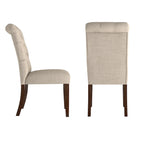 Lot de 2 chaises de salle à manger Parsons capitonnées à dossier roulé, style classique rembourré