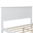Lit plateforme complet en bois massif blanc moderne