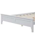 Lit plateforme complet en bois massif blanc moderne