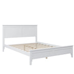 Lit plateforme complet en bois massif blanc moderne