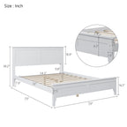 Lit plateforme complet en bois massif blanc moderne