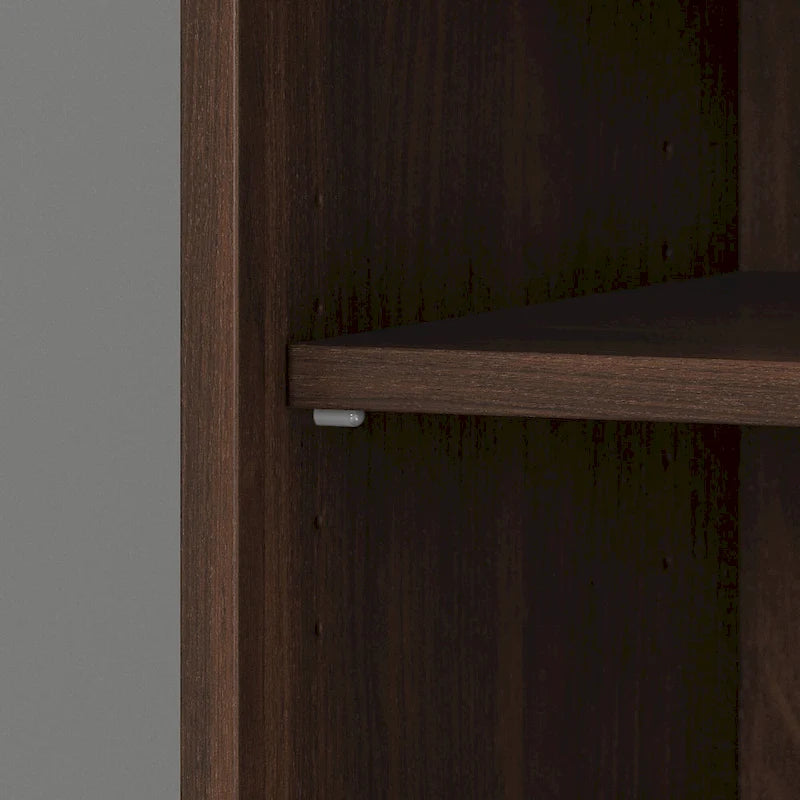 Bibliothèque haute à 5 étagères avec portes, meuble de rangement hybride ouvert et fermé pour bureau