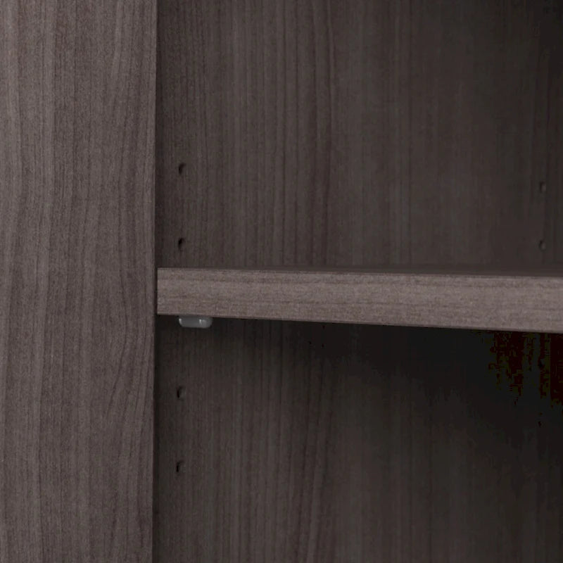 Bibliothèque haute à 5 étagères avec portes, meuble de rangement hybride ouvert et fermé pour bureau