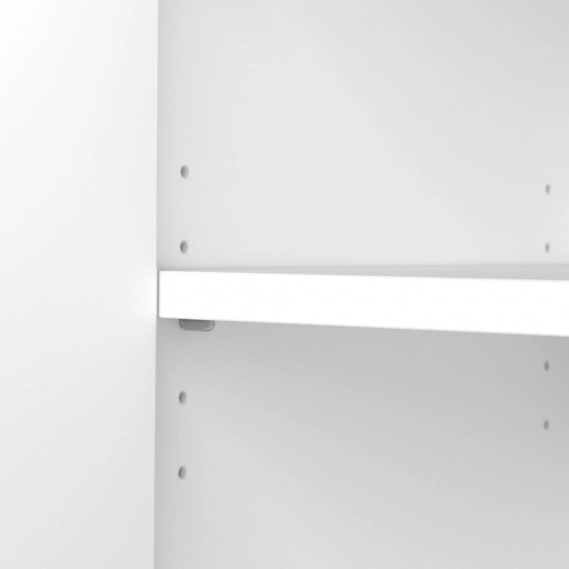 Bibliothèque haute à 5 étagères avec portes, meuble de rangement hybride ouvert et fermé pour bureau