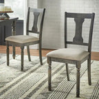 Ensemble de salle à manger Burntwood 5 pièces, table ronde avec 4 chaises rembourrées, style rustique