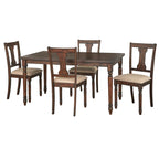 Ensemble de salle à manger Burntwood 5 pièces, table ronde avec 4 chaises rembourrées, style rustique