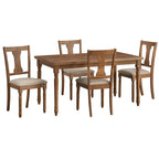 Ensemble de salle à manger Burntwood 5 pièces, table ronde avec 4 chaises rembourrées, style rustique