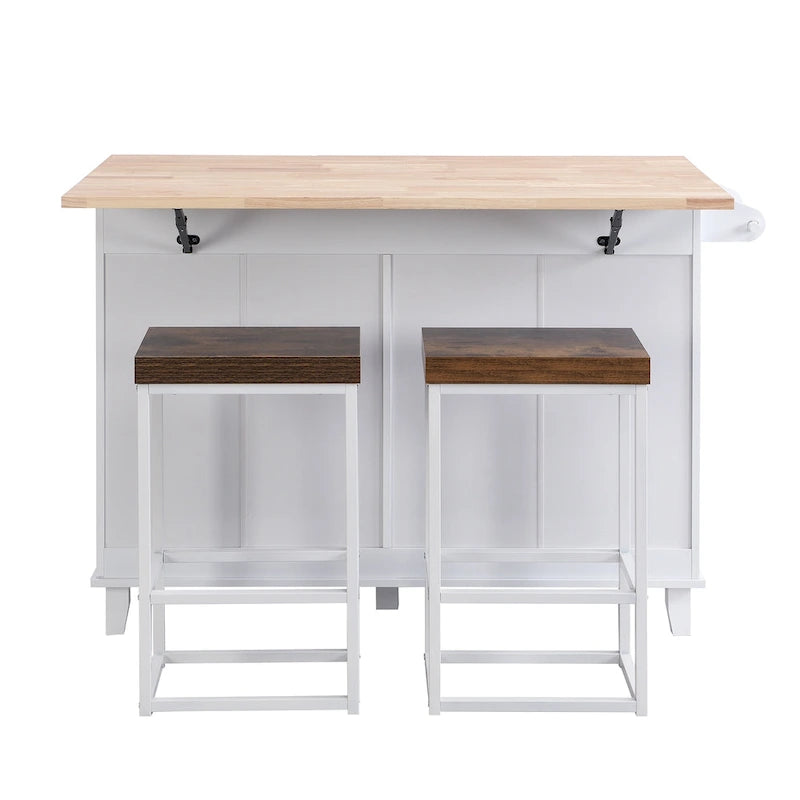 Ensemble îlot de cuisine avec abattant et 2 places assises