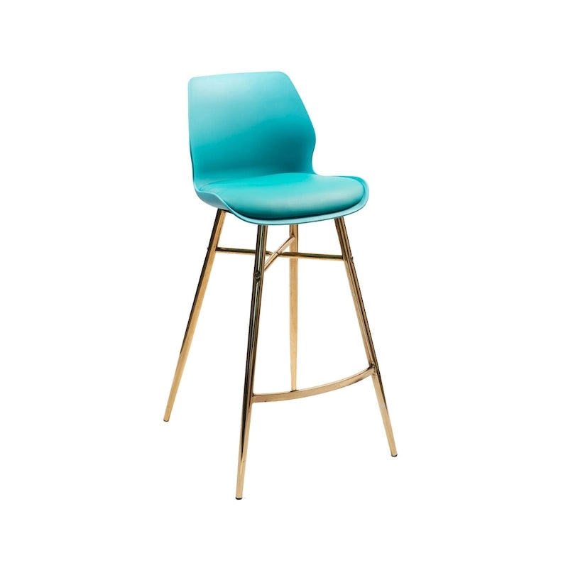 Lot de 2 tabourets de bar en cuir PU avec pieds en chrome doré, sièges de cuisine modernes