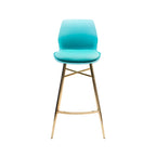 Lot de 2 tabourets de bar en cuir PU avec pieds en chrome doré, sièges de cuisine modernes