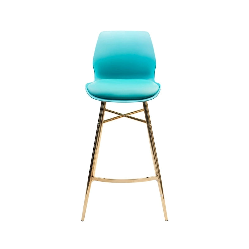 Lot de 2 tabourets de bar en cuir PU avec pieds en chrome doré, sièges de cuisine modernes