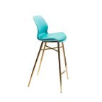 Lot de 2 tabourets de bar en cuir PU avec pieds en chrome doré, sièges de cuisine modernes