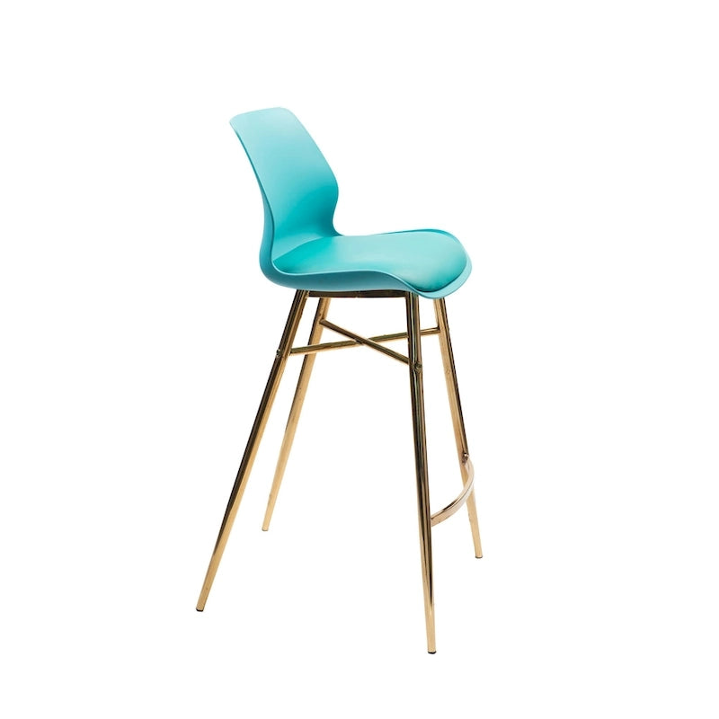 Lot de 2 tabourets de bar en cuir PU avec pieds en chrome doré, sièges de cuisine modernes