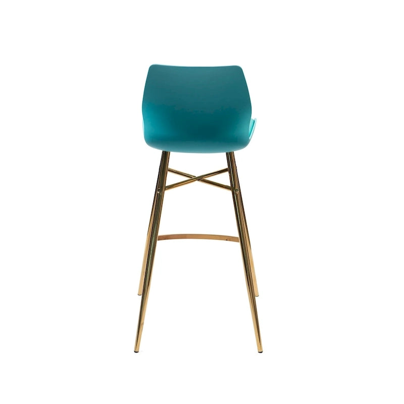 Lot de 2 tabourets de bar en cuir PU avec pieds en chrome doré, sièges de cuisine modernes