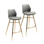 Lot de 2 tabourets de bar en cuir PU avec pieds en chrome doré, sièges de cuisine modernes