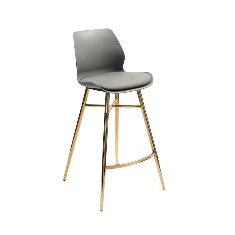 Lot de 2 tabourets de bar en cuir PU avec pieds en chrome doré, sièges de cuisine modernes