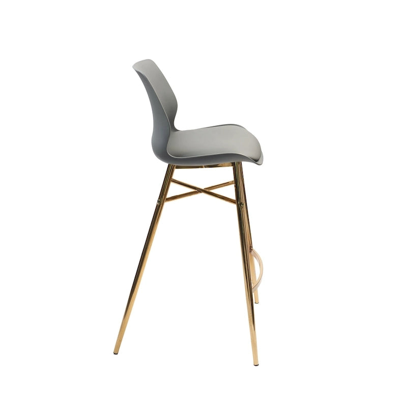 Lot de 2 tabourets de bar en cuir PU avec pieds en chrome doré, sièges de cuisine modernes