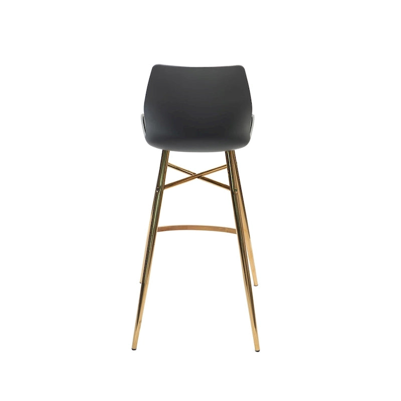 Lot de 2 tabourets de bar en cuir PU avec pieds en chrome doré, sièges de cuisine modernes
