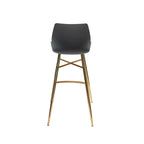 Lot de 2 tabourets de bar en cuir PU avec pieds en chrome doré, sièges de cuisine modernes
