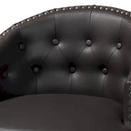 Ensemble de 2 tabourets de bar pivotants touffetés en similicuir marron avec clous décoratifs