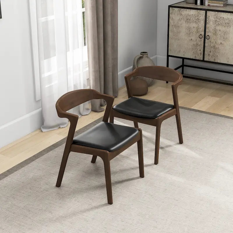 Lot de 2 chaises de salle à manger capitonnées, style rétro, modernes du milieu du siècle