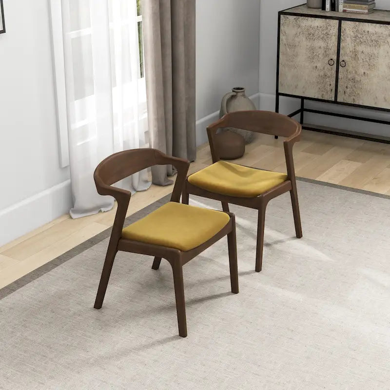 Lot de 2 chaises de salle à manger capitonnées, style rétro, modernes du milieu du siècle