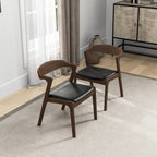 Lot de 2 chaises de salle à manger capitonnées, style rétro, modernes du milieu du siècle