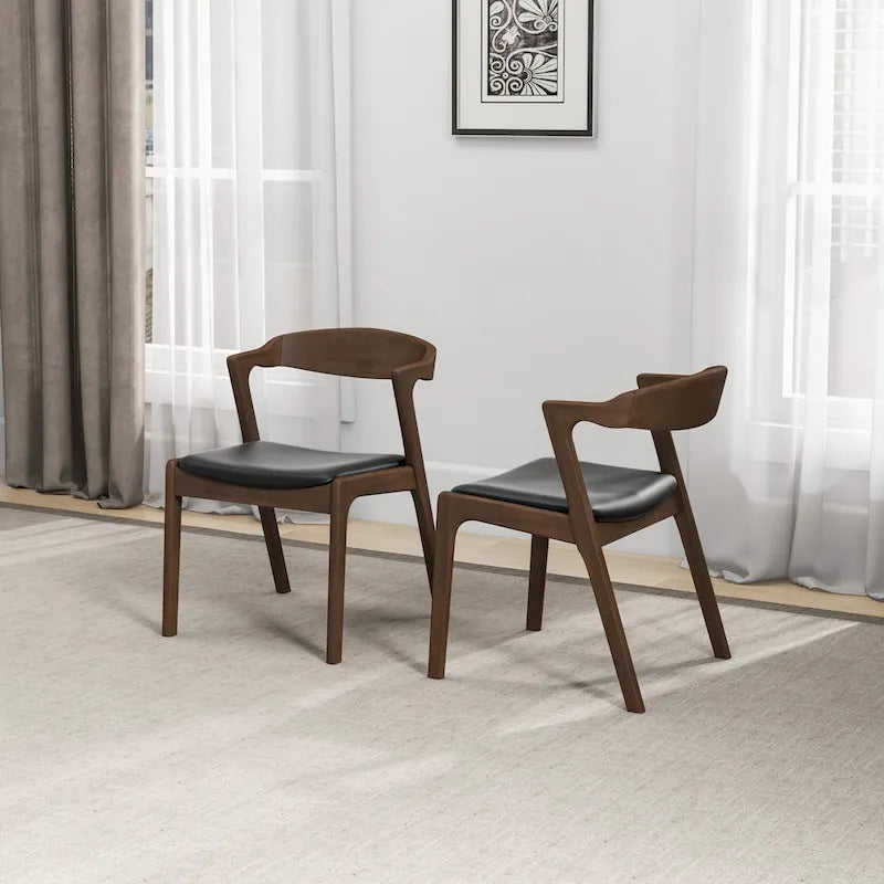 Lot de 2 chaises de salle à manger capitonnées, style rétro, modernes du milieu du siècle