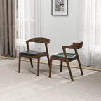 Lot de 2 chaises de salle à manger capitonnées, style rétro, modernes du milieu du siècle