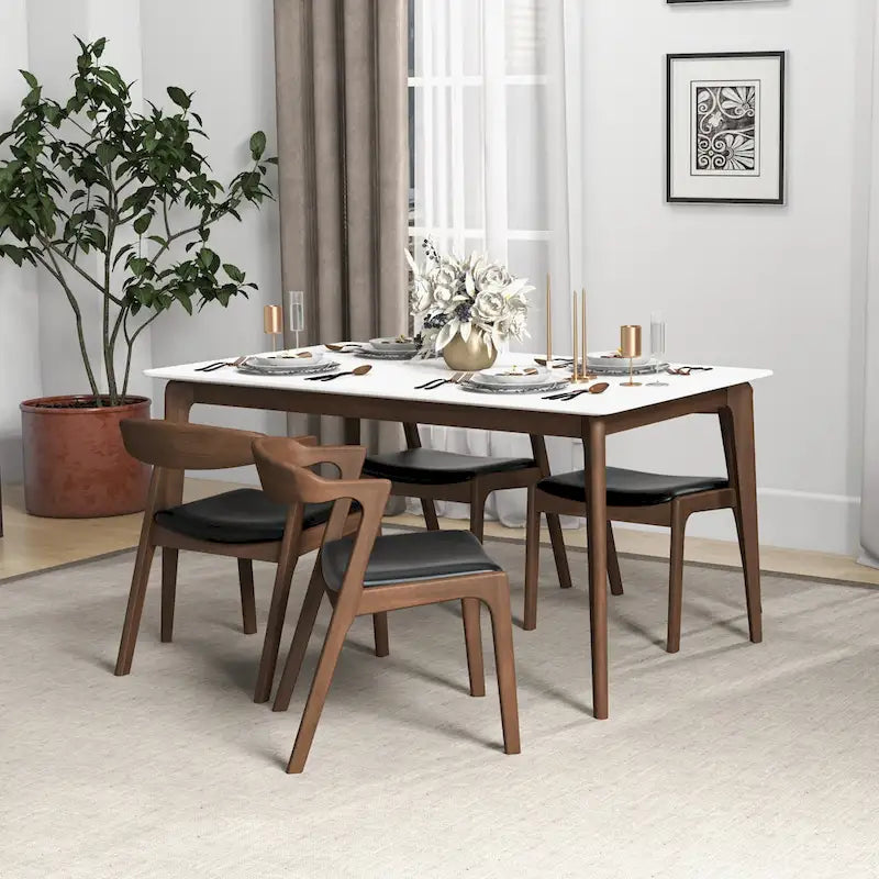 Lot de 2 chaises de salle à manger capitonnées, style rétro, modernes du milieu du siècle