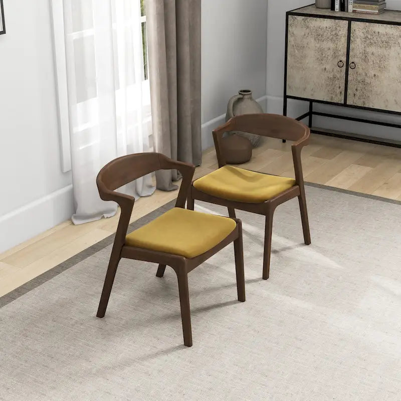 Lot de 2 chaises de salle à manger capitonnées, style rétro, modernes du milieu du siècle