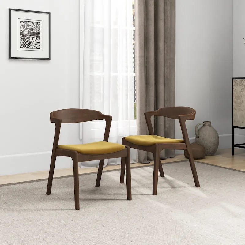 Lot de 2 chaises de salle à manger capitonnées, style rétro, modernes du milieu du siècle