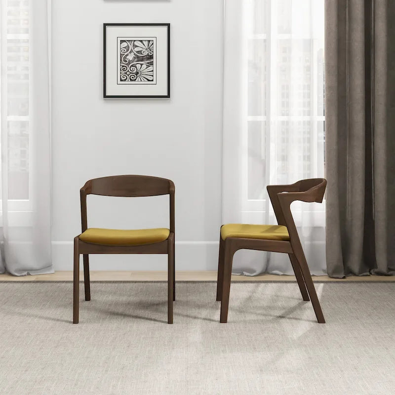 Lot de 2 chaises de salle à manger capitonnées, style rétro, modernes du milieu du siècle