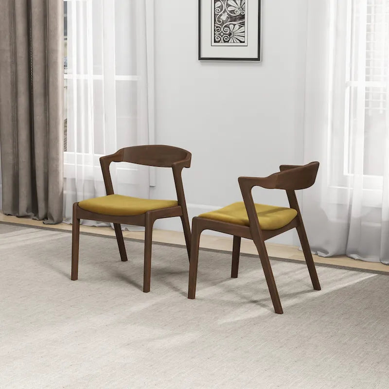 Lot de 2 chaises de salle à manger capitonnées, style rétro, modernes du milieu du siècle