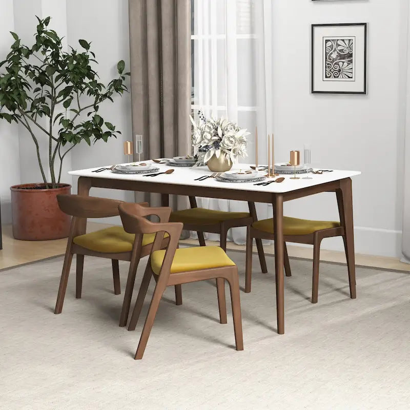 Lot de 2 chaises de salle à manger capitonnées, style rétro, modernes du milieu du siècle