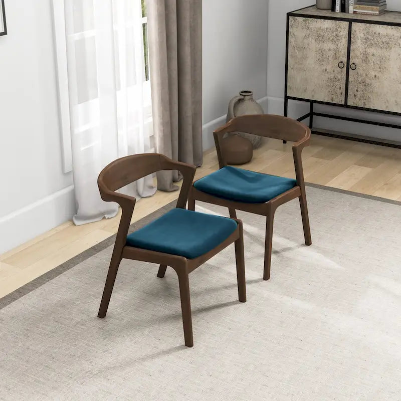 Lot de 2 chaises de salle à manger capitonnées, style rétro, modernes du milieu du siècle