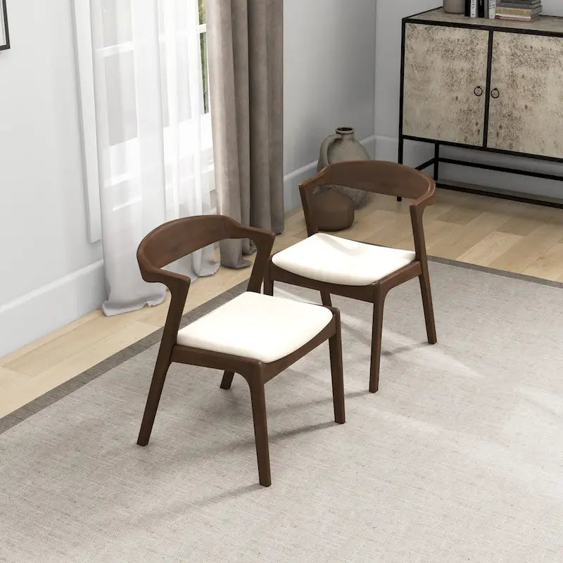 Lot de 2 chaises de salle à manger capitonnées, style rétro, modernes du milieu du siècle