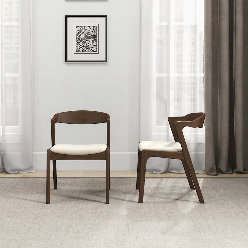 Lot de 2 chaises de salle à manger capitonnées, style rétro, modernes du milieu du siècle
