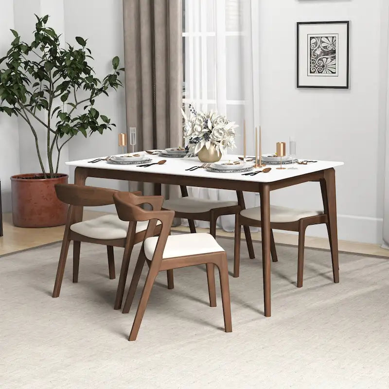 Lot de 2 chaises de salle à manger capitonnées, style rétro, modernes du milieu du siècle