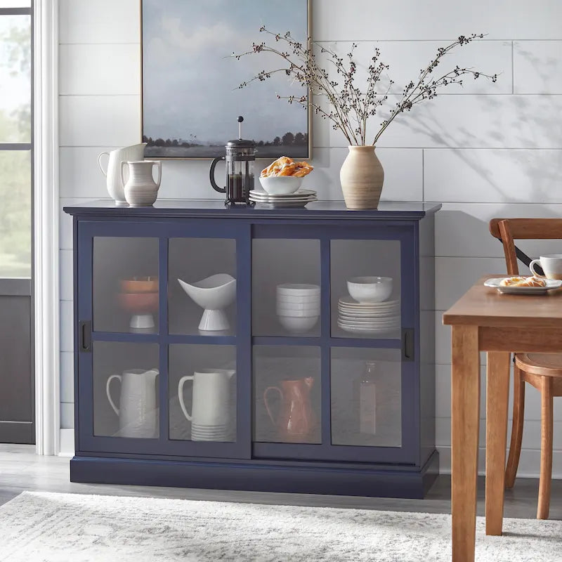 Meuble de rangement d'appoint moderne en bois pour salon ou entrée, Rangement dissimulé