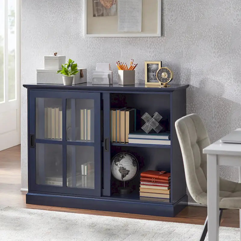 Meuble de rangement d'appoint moderne en bois pour salon ou entrée, Rangement dissimulé