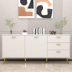 Buffet avec 3 tiroirs et 2 portes, expresso/blanc