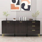 Buffet avec 3 tiroirs et 2 portes, expresso/blanc