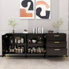 Buffet avec 3 tiroirs et 2 portes, expresso/blanc