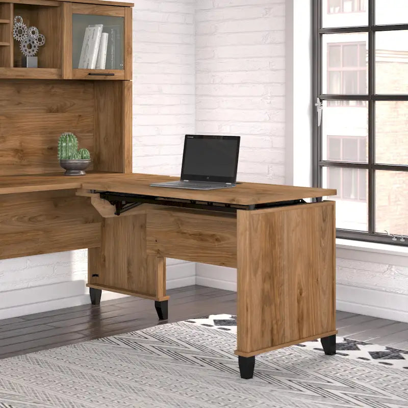 Retour de bureau 3 positions réglable en hauteur assis-debout de 42 po de largeur, ergonomique pour bureau à domicile